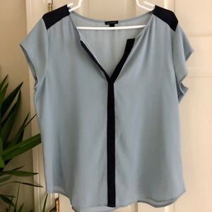 Lightweight Slate Blue/Navy Blouse Sz L